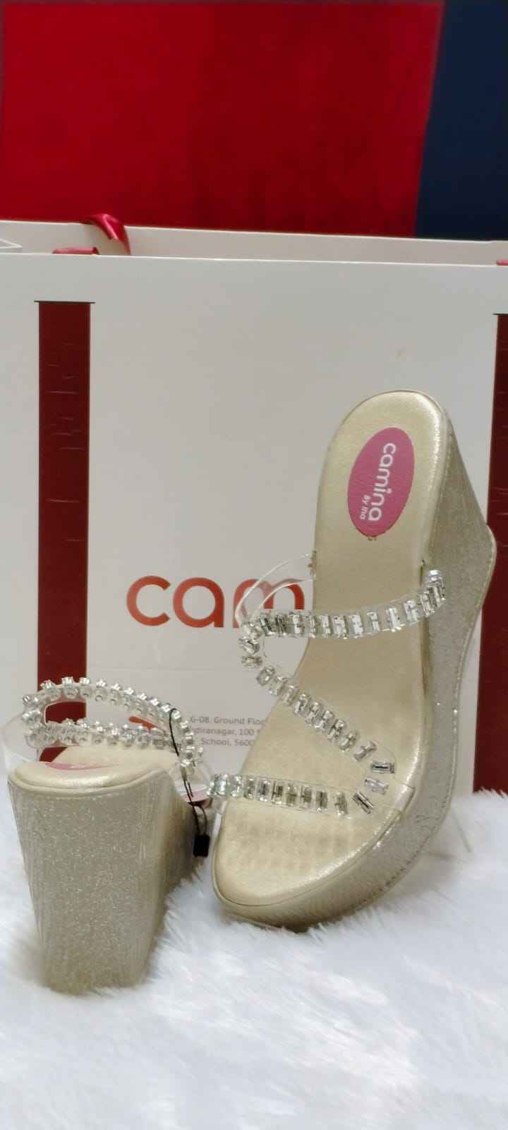 Gold Embellished Norah wedges A85