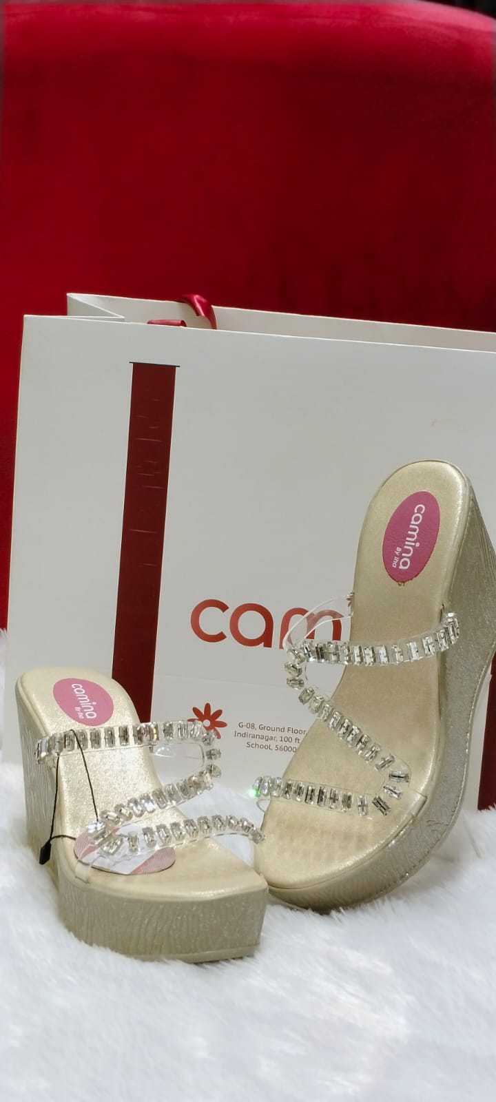 Gold Embellished Norah wedges A85