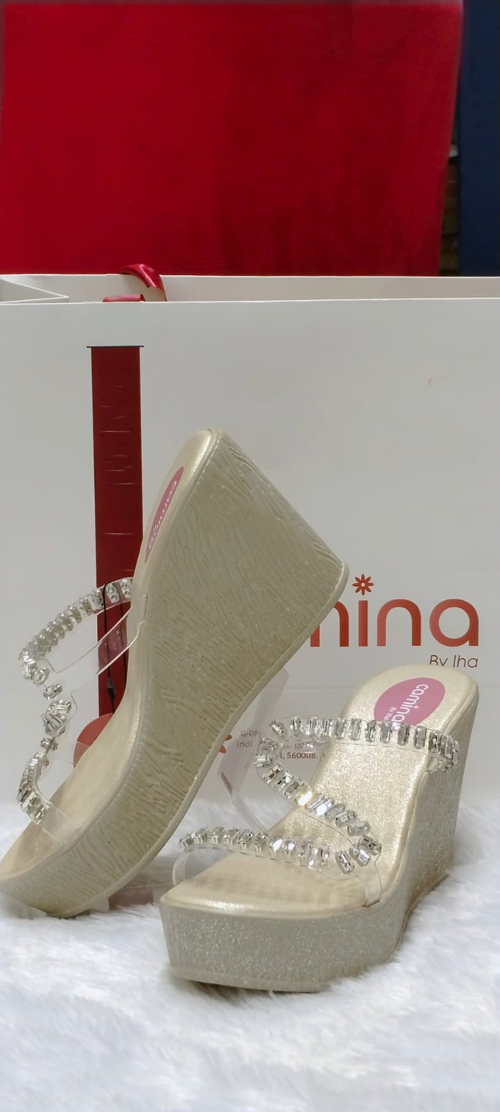 Gold Embellished Norah wedges A85