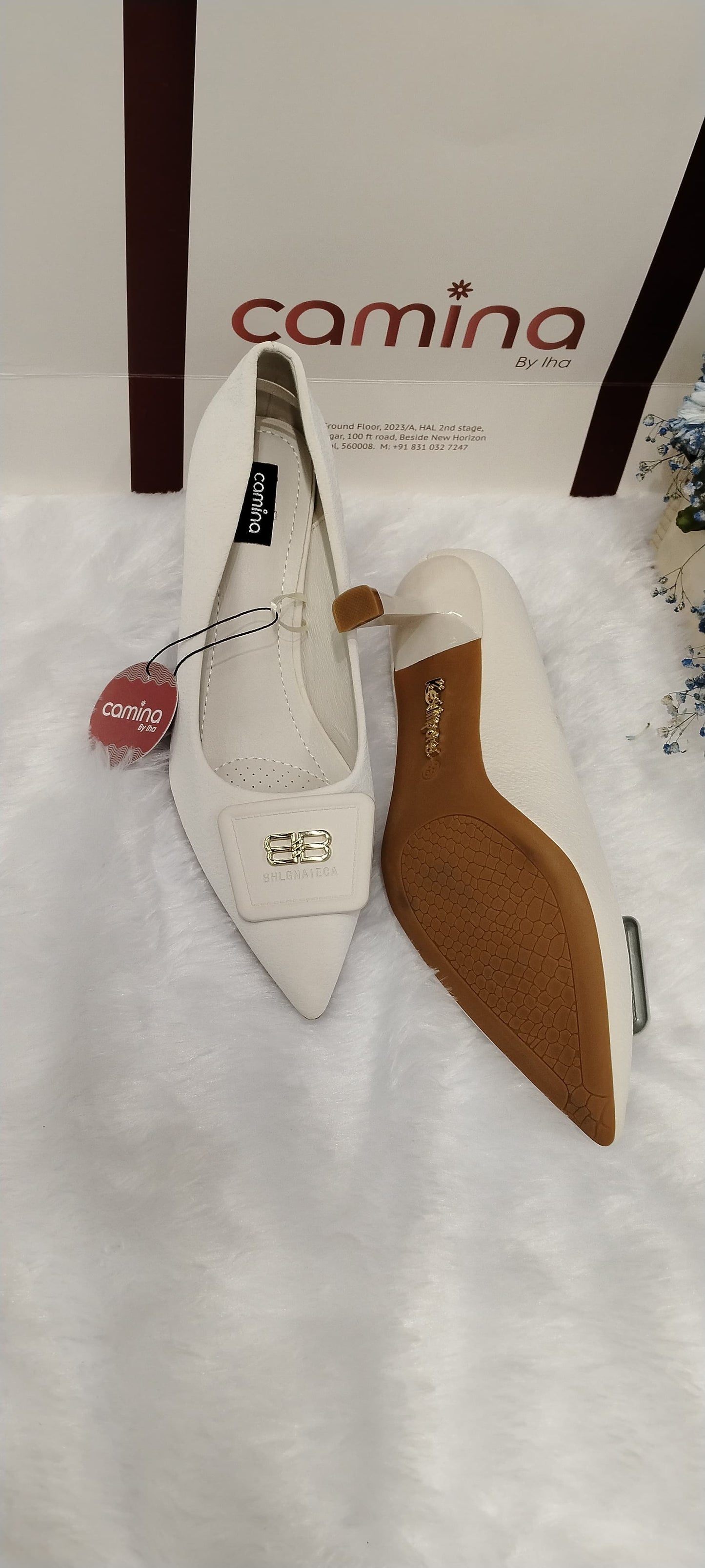 Off-white High Heels Sandal for Women-A42