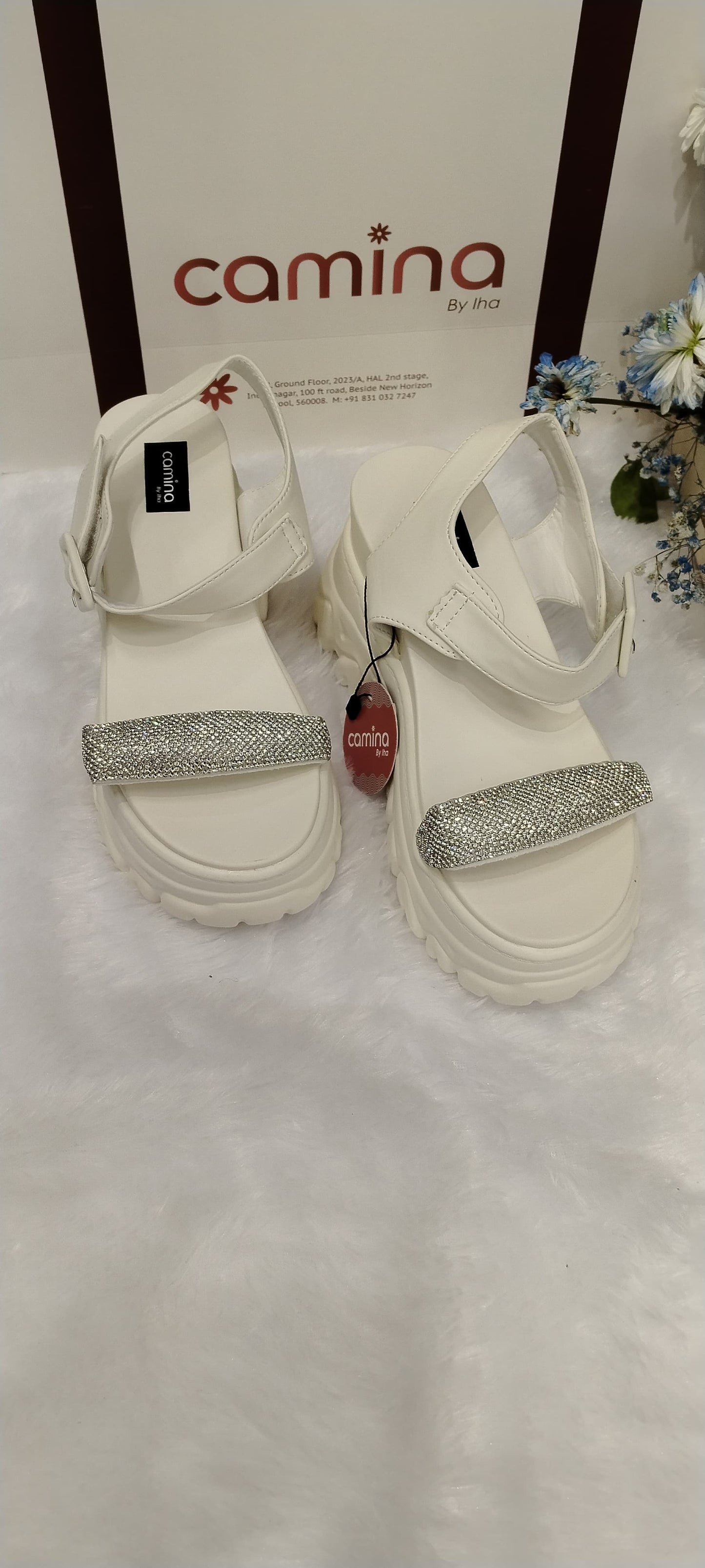 Women Thick Bottom Sandals Summer Chunky Bling Sneakers High Platform Slippers-A50
