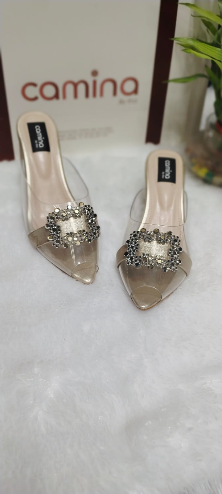 Luxe Crystal Slip-On Heels – Glamour & Comfort Combined-A163