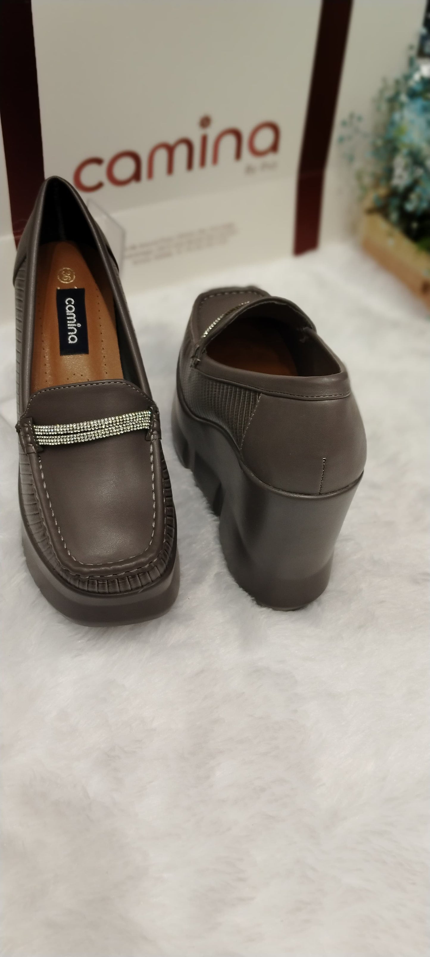 Women Solid Pumps stone wedges-A15