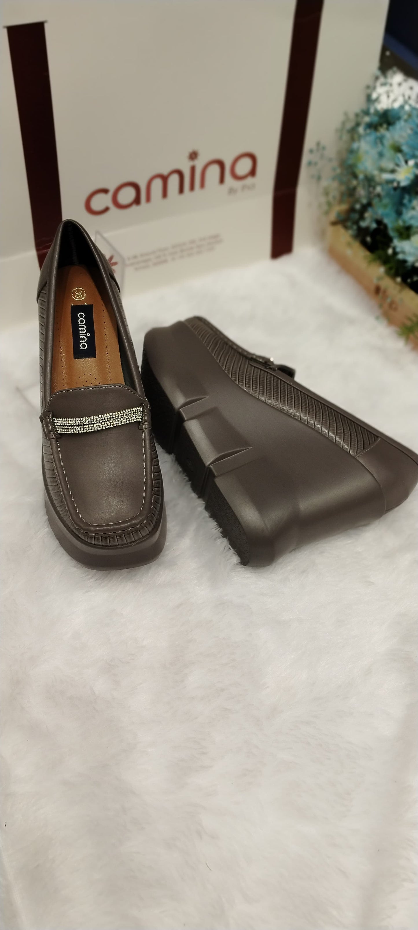 Women Solid Pumps stone wedges-A15