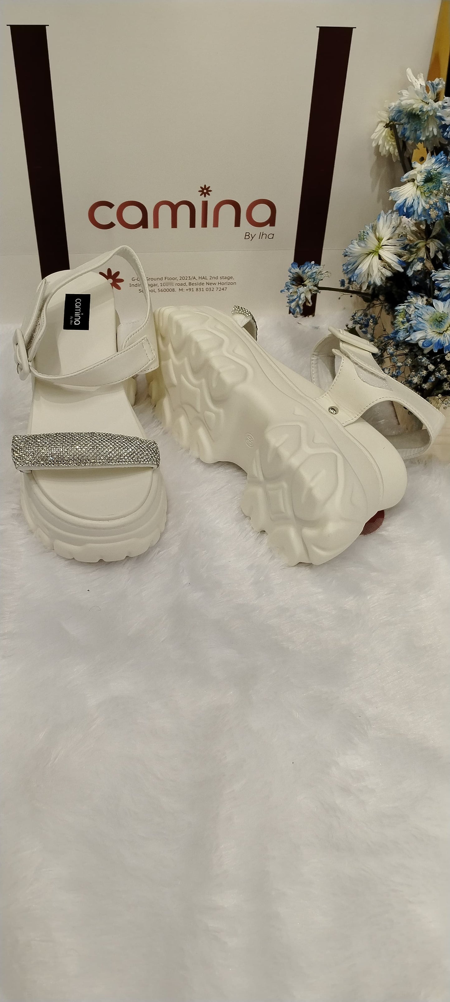 Women Thick Bottom Sandals Summer Chunky Bling Sneakers High Platform Slippers-A50