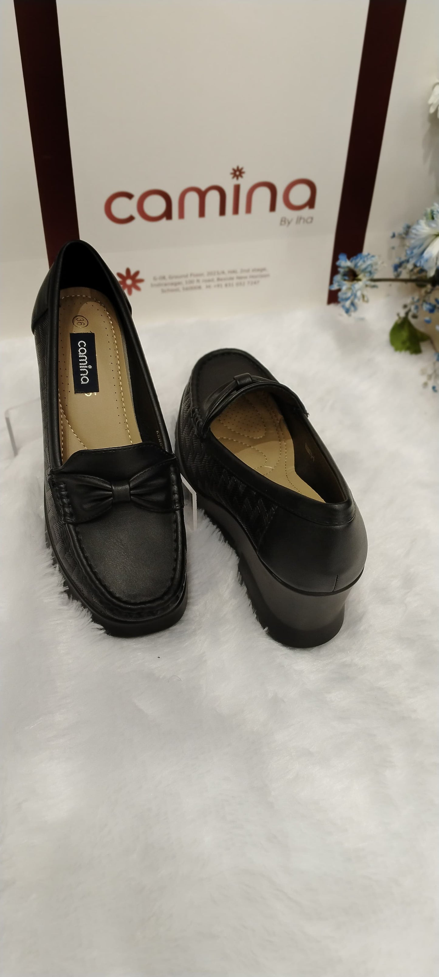 Women Black Casual Loafers shoes-A14