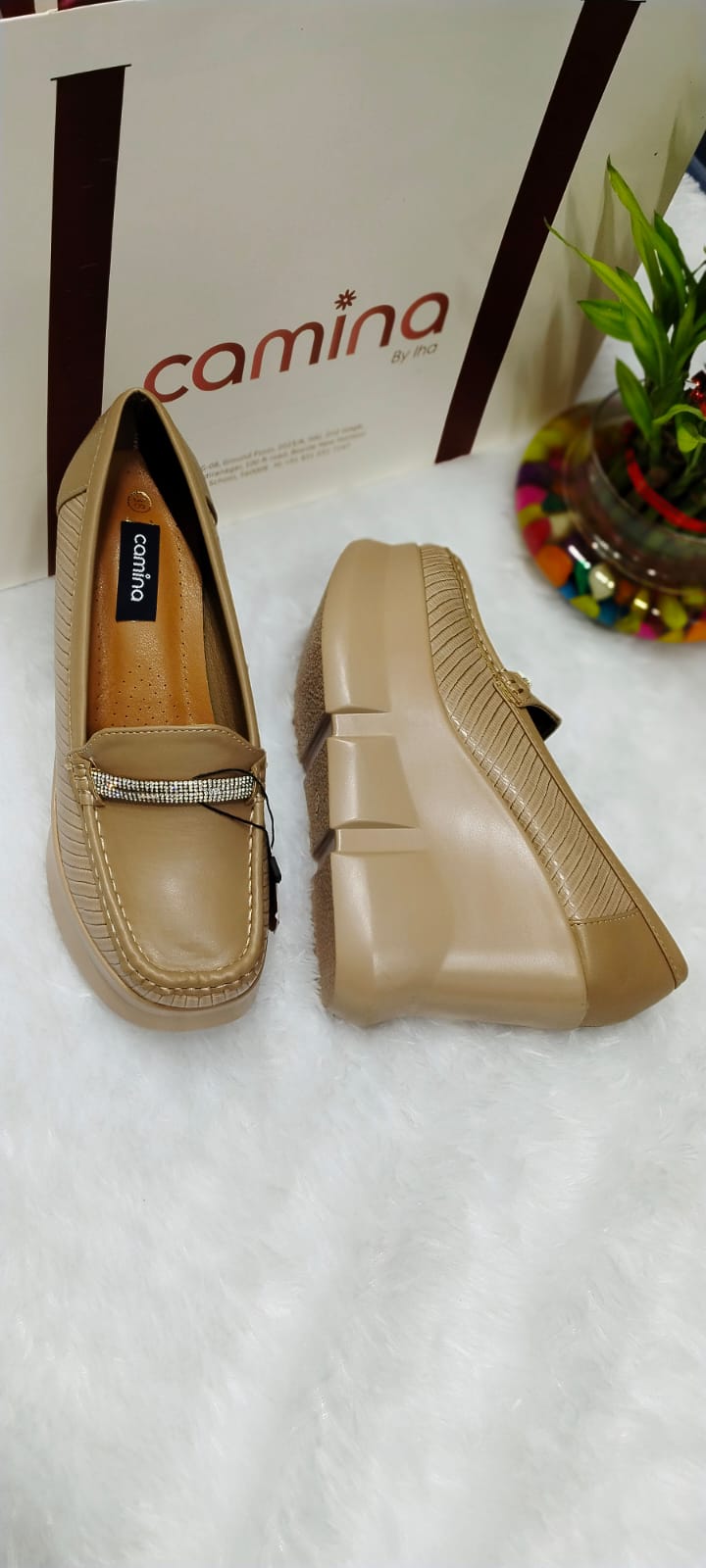 Women Solid Pumps stone wedges-A15