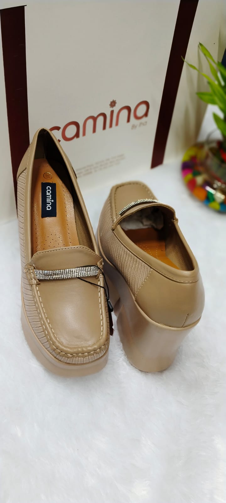 Women Solid Pumps stone wedges-A15
