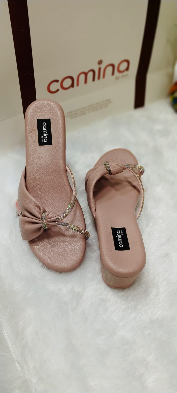 Embellished Open Toe Wedge Heel Sandal-A35