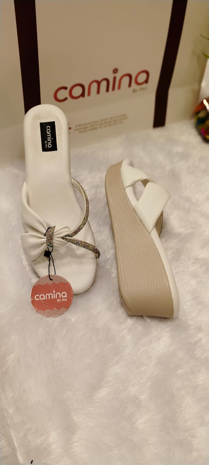 Embellished Open Toe Wedge Heel Sandal-A35
