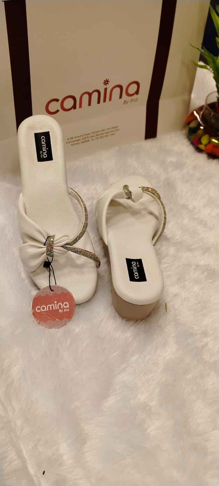Embellished Open Toe Wedge Heel Sandal-A35