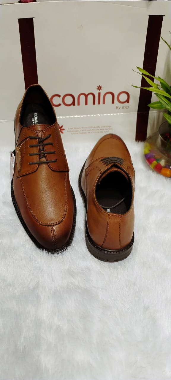 Tan Antique Italian Leather Shoes For Men