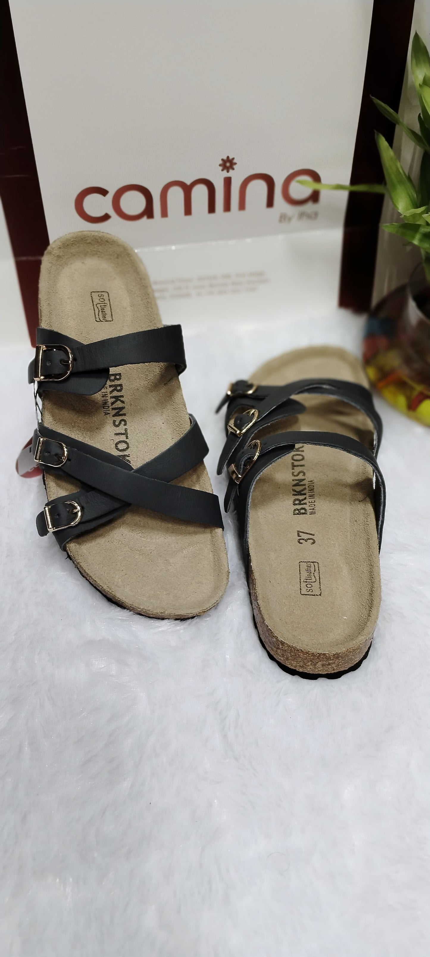 Elegant Black Multi-Strap Comfort Sandals