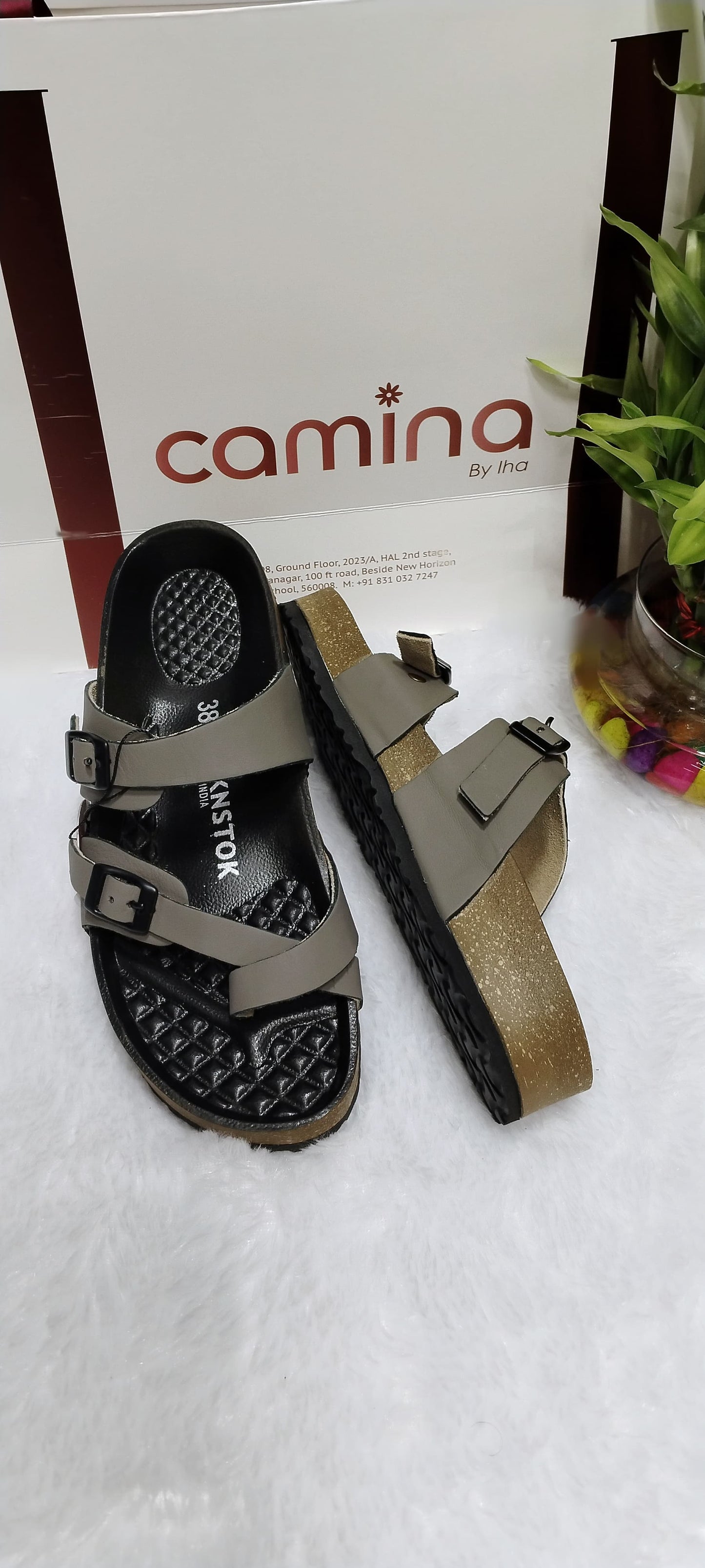Women's Comfort Double Strap Sandals With Buckle-A124