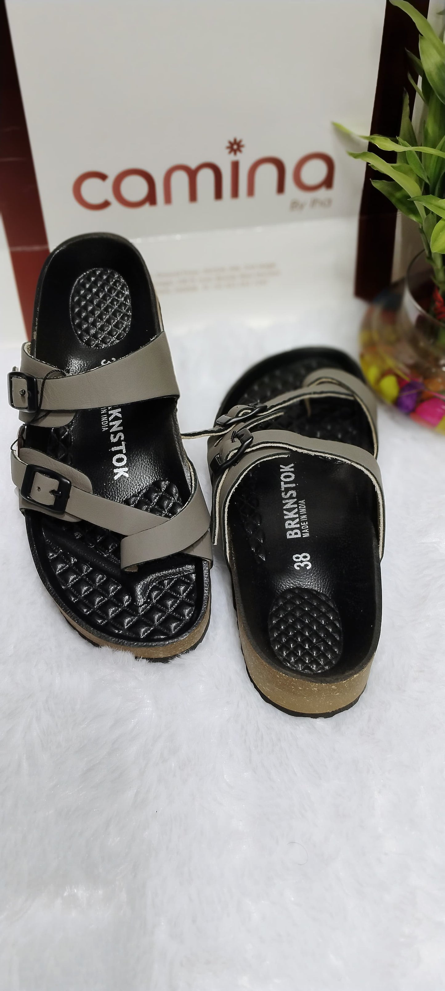 Women's Comfort Double Strap Sandals With Buckle-A124