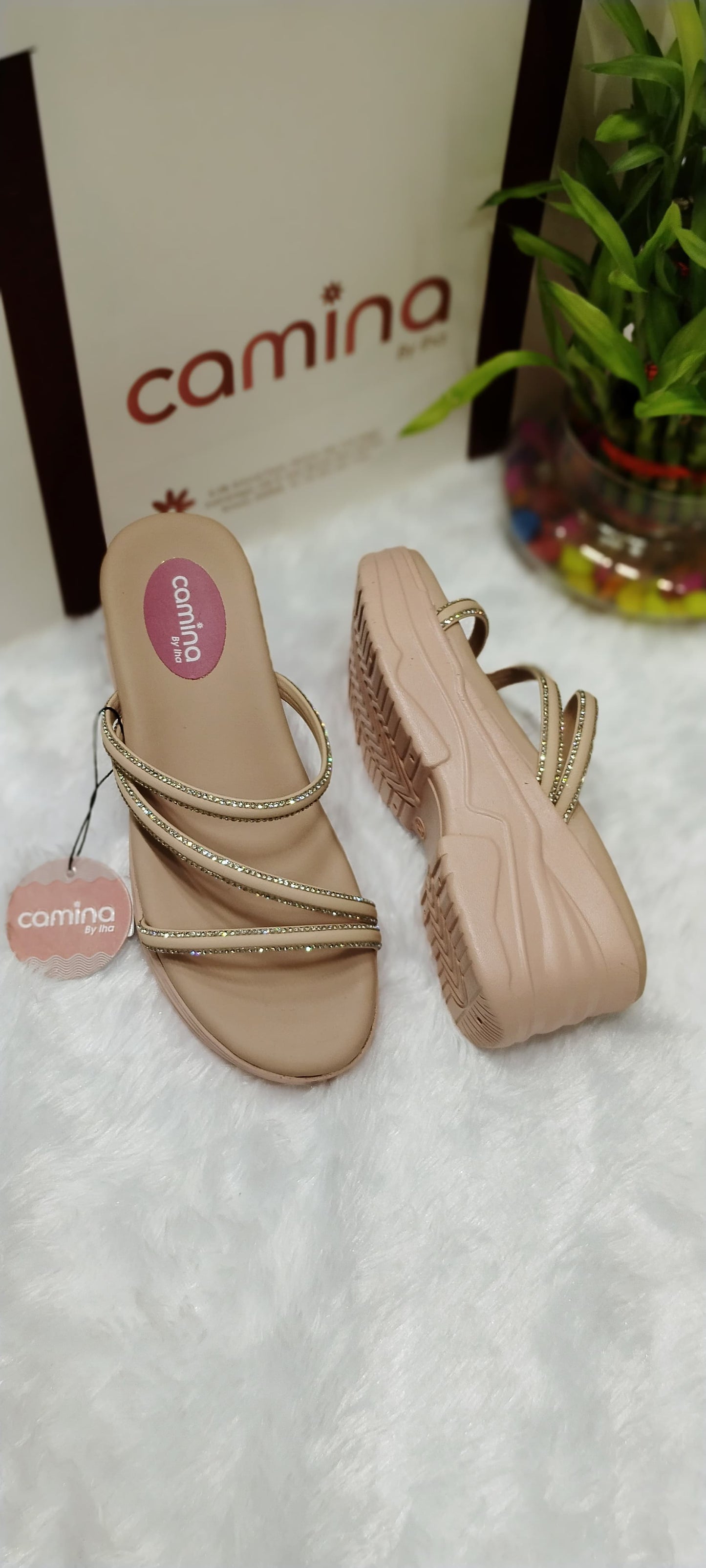 Women's Rhinestone Strappy Wedge Sandals-A86