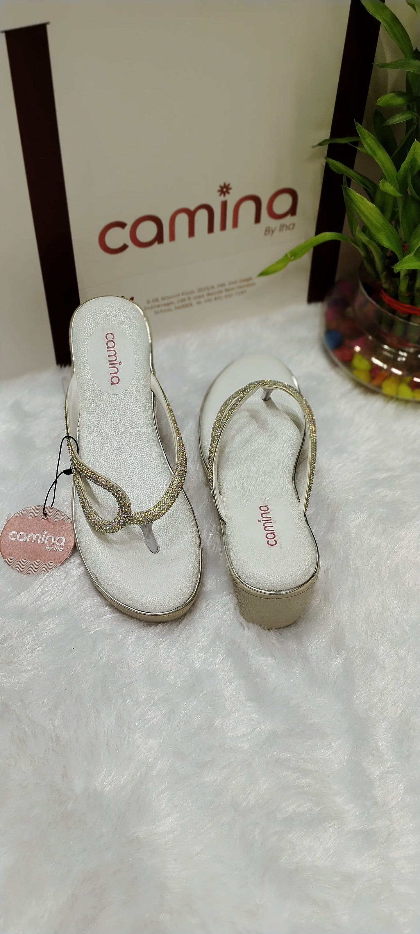 Crystal Embellished Wedge Sandals – Luxe Sparkling Comfort