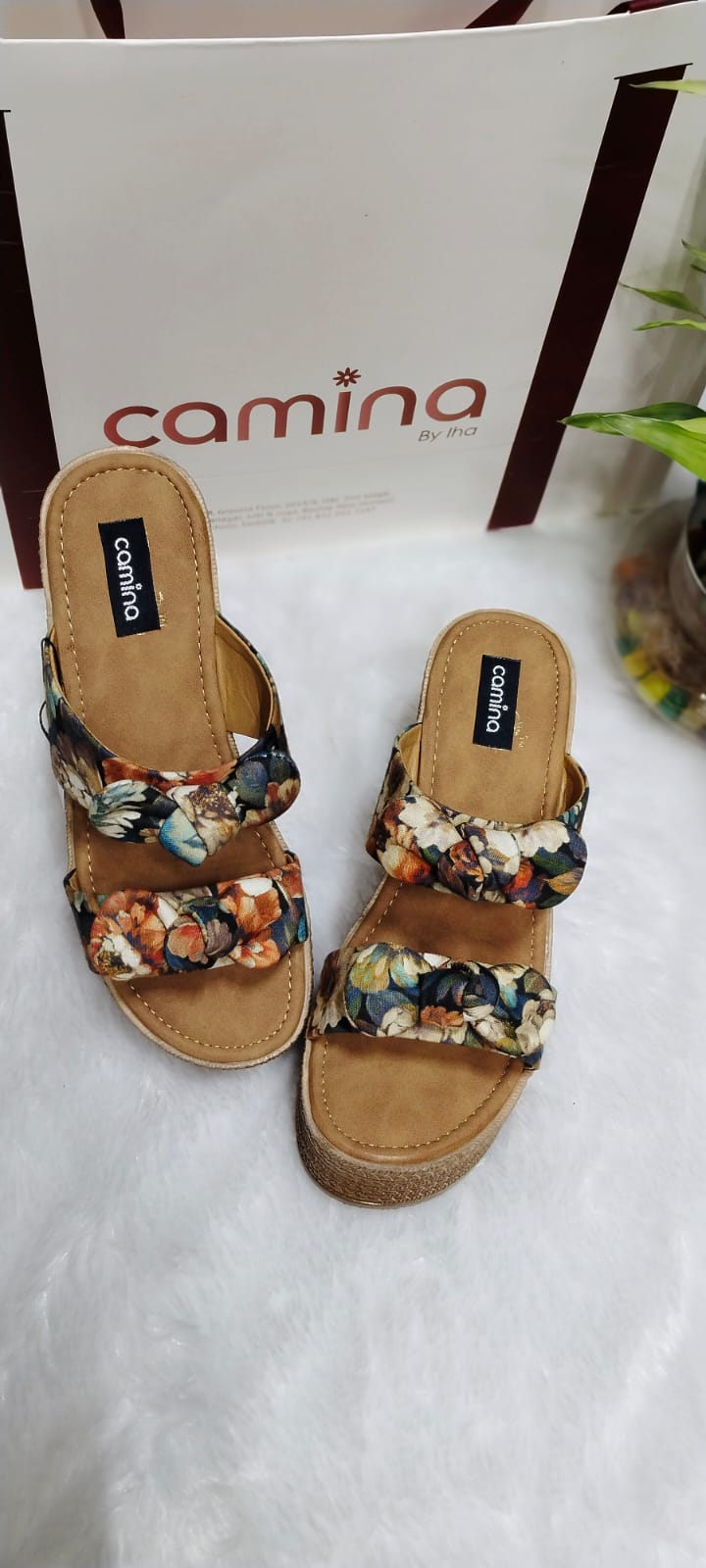 Floral Double-Strap Wedge Heels – Chic & Comfy for Everyday Wear