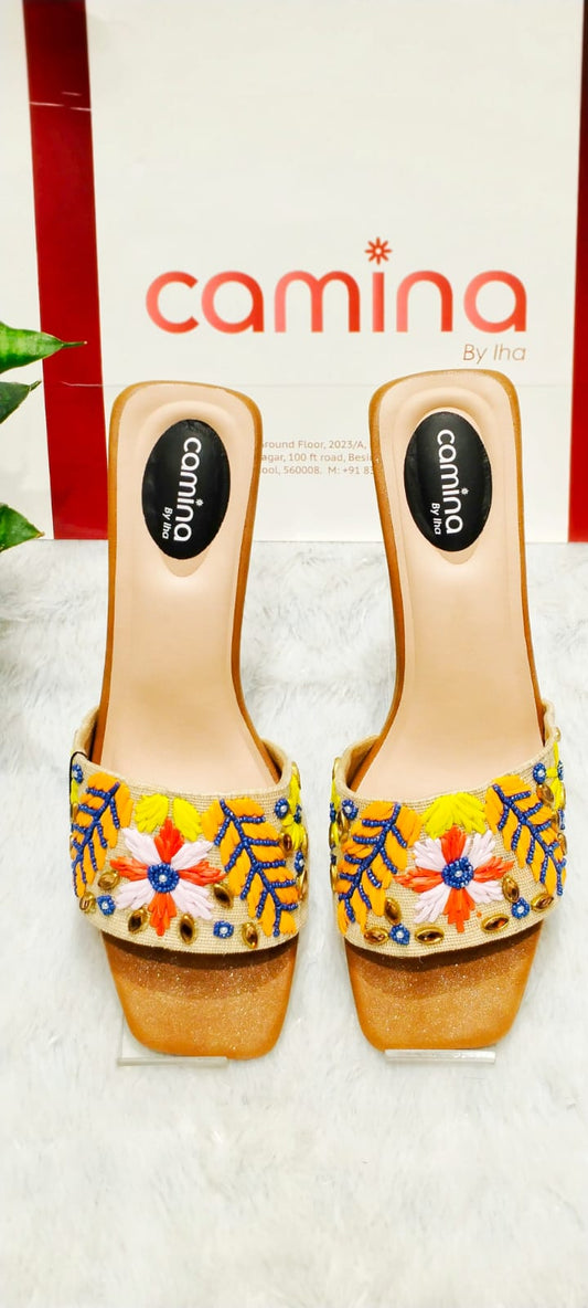 Flip Flop- Women Tan Sabaa Heels- A191