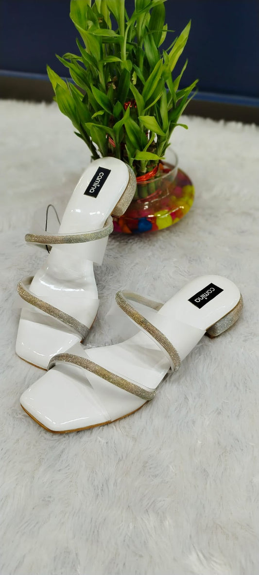 Women's Low Heel Slip-On Sandals-A079