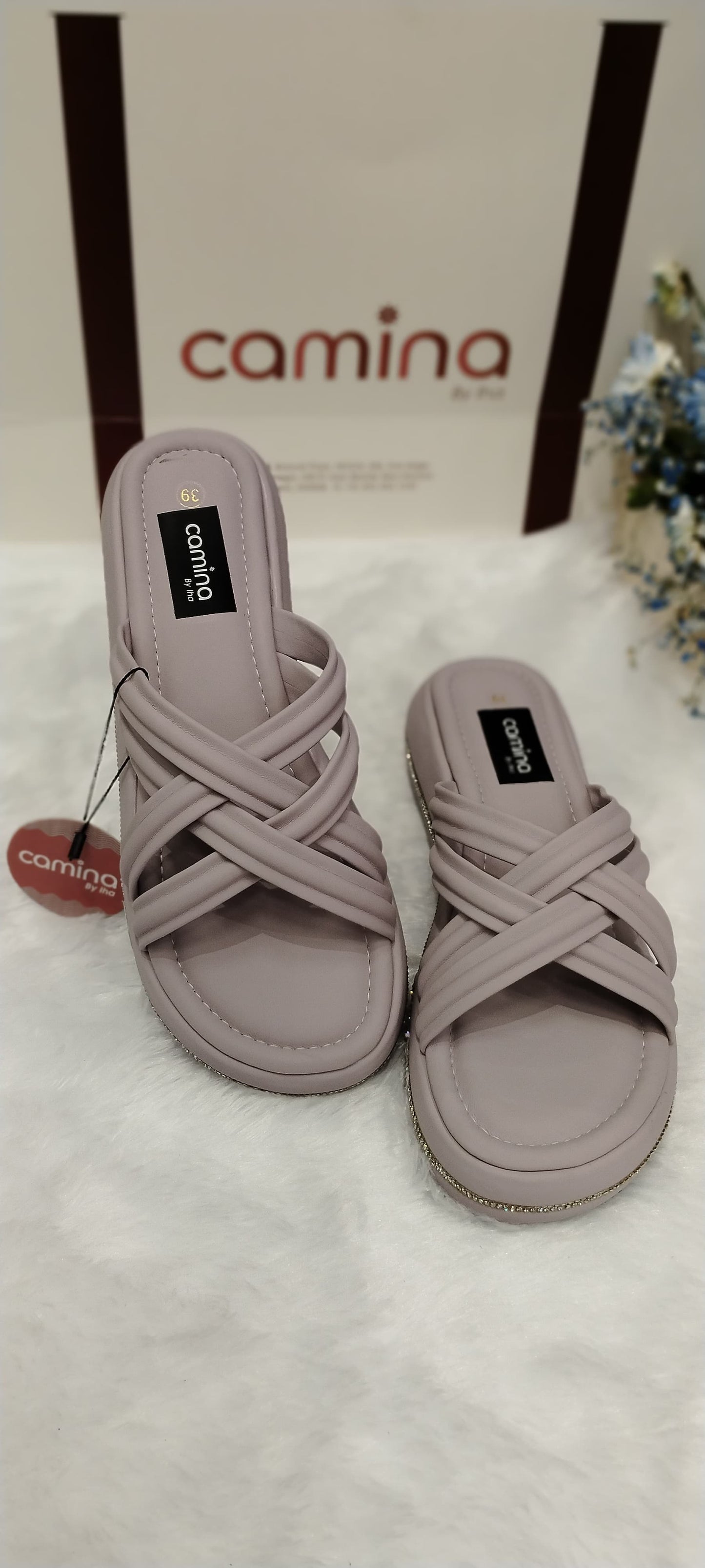 Women's Woven Cross-Strap Comfort Slides-A18