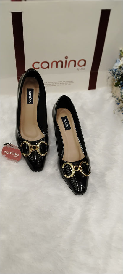 Pointed Toe Embellished Party Block Pumps-A01