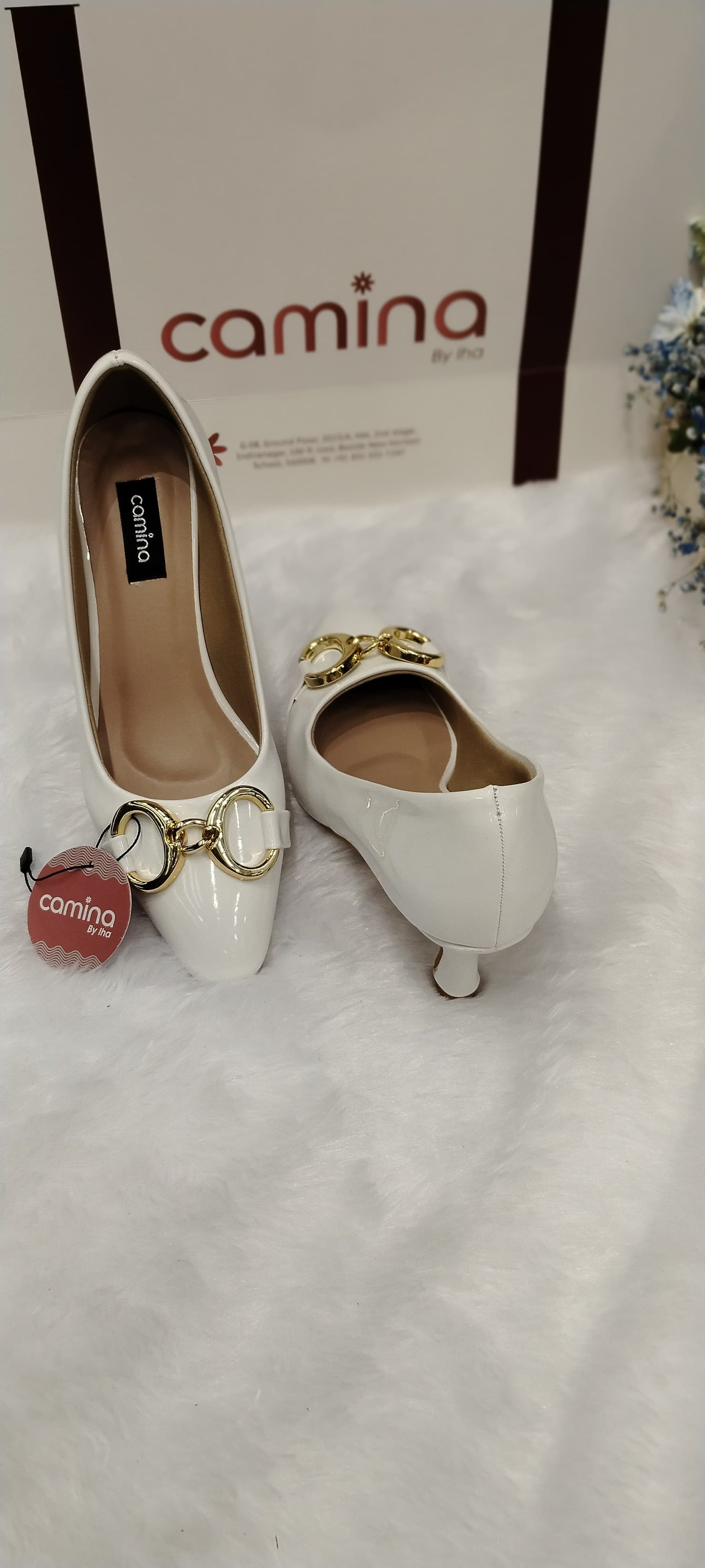 Pointed Toe Embellished Party Block Pumps-A01