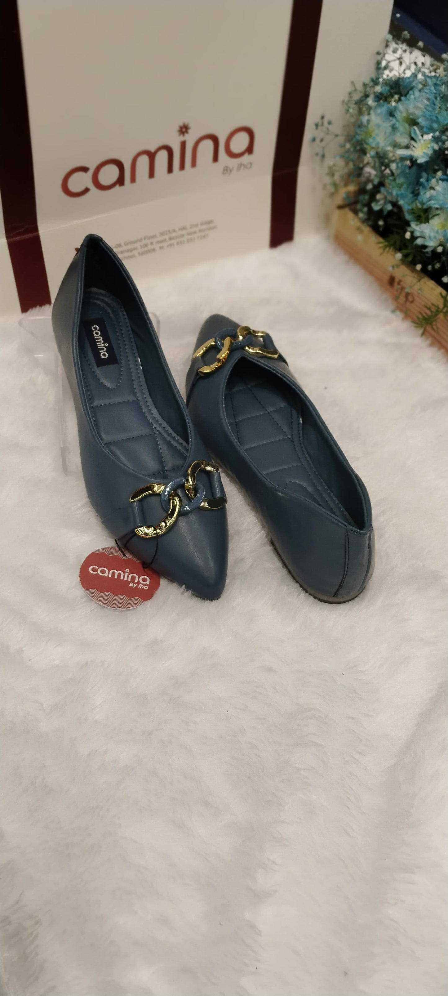 Flat Ballie with Golden Buckle-A34
