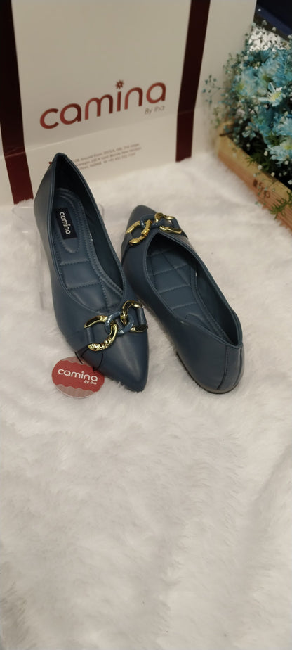 Flat Ballie with Golden Buckle-A34