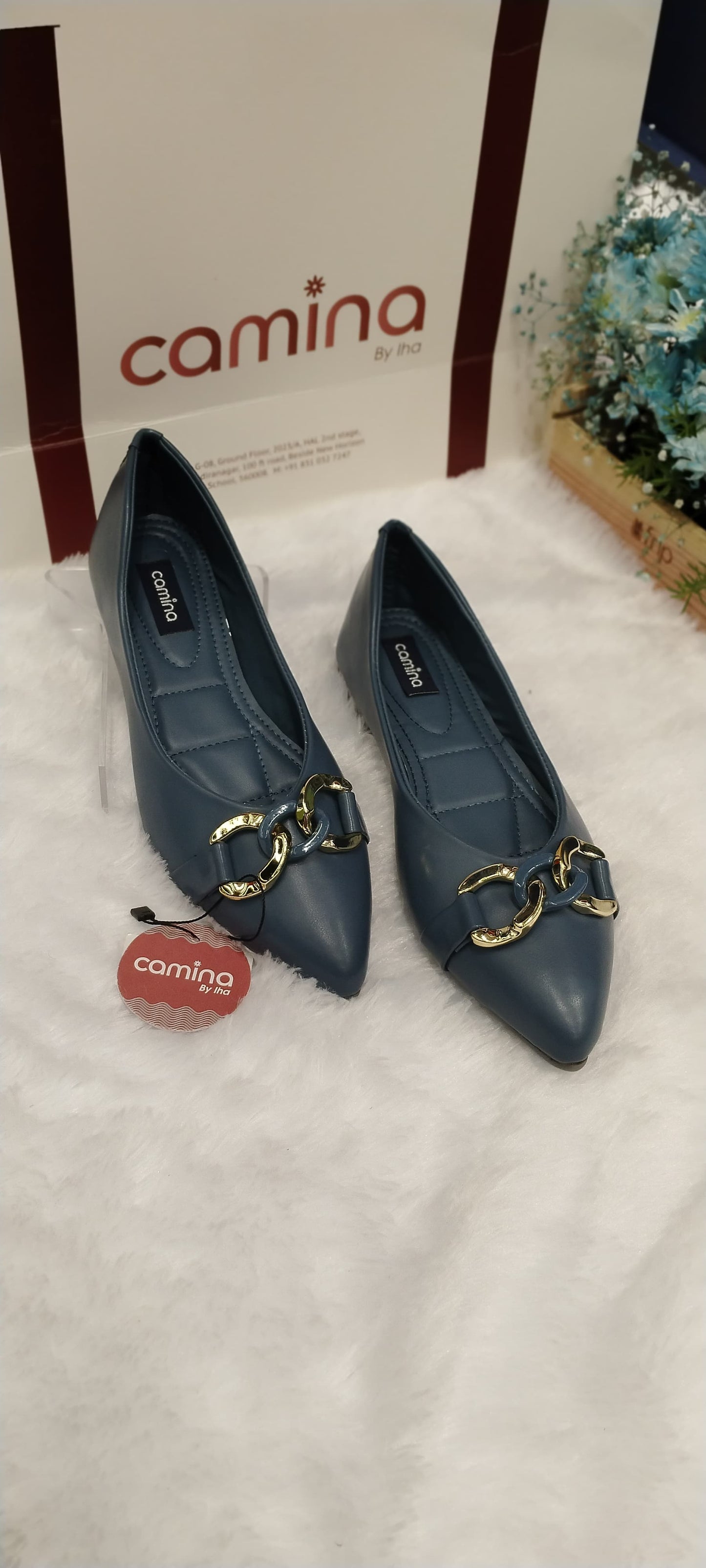 Flat Ballie with Golden Buckle-A34