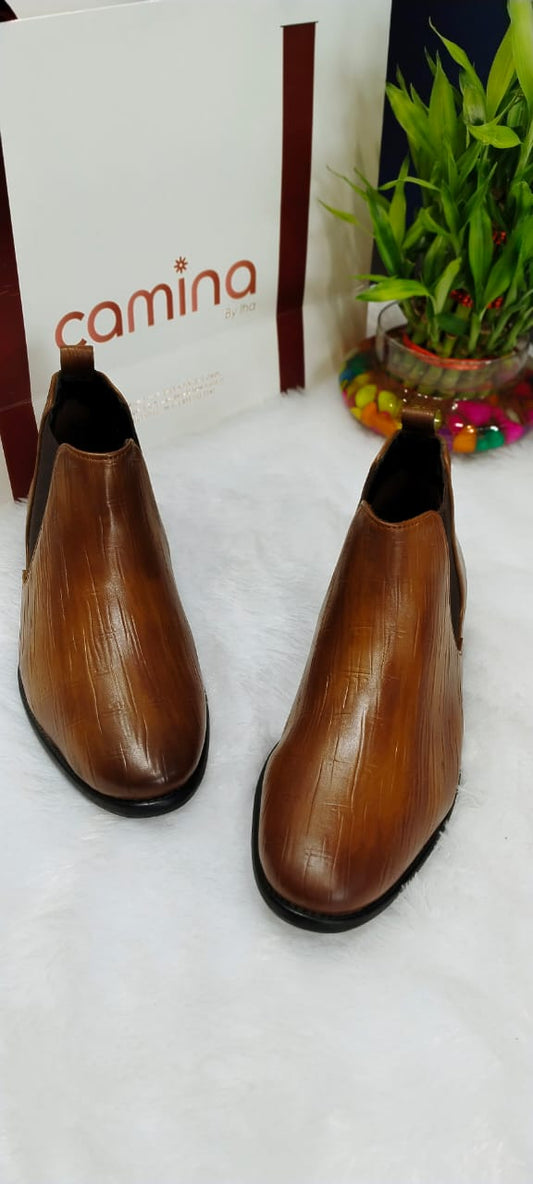 Leather Round Toe Mid-Top Boots kids boots-For Boys