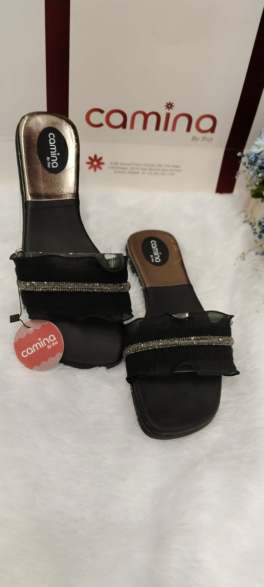 Black Women Flats Sandal