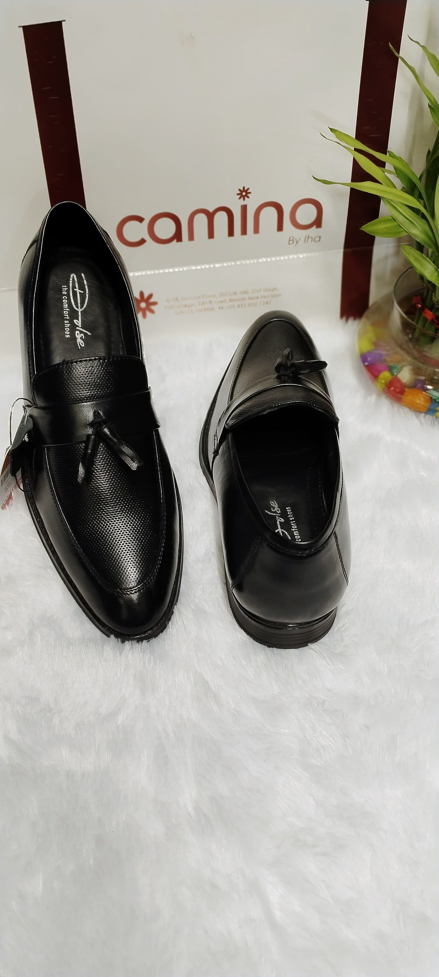 Black Leather  Loafers Shoes for Men
