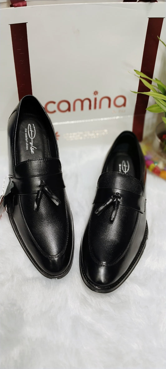 Black Leather  Loafers Shoes for Men