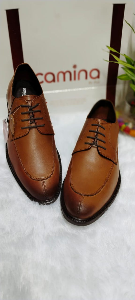 Tan Antique Italian Leather Shoes For Men