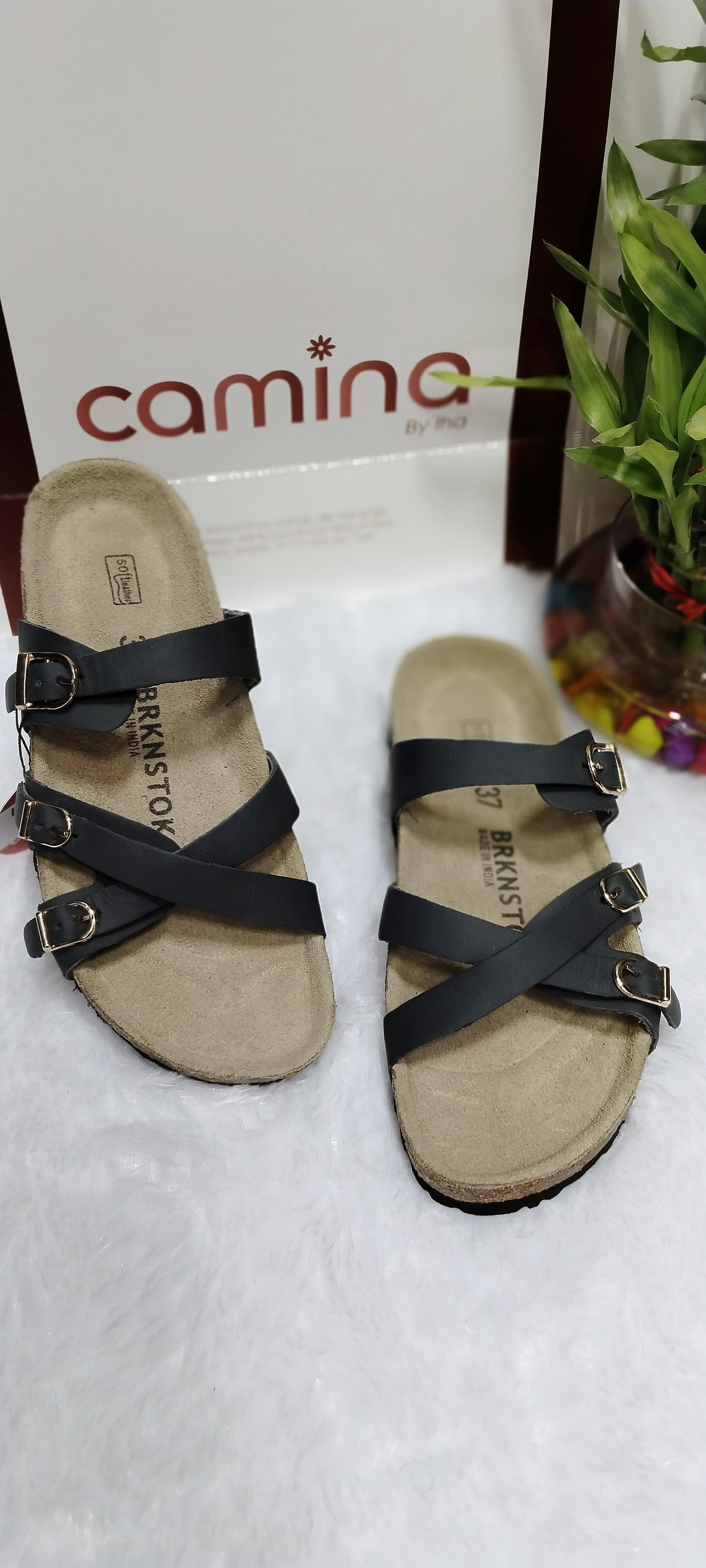 Elegant Black Multi-Strap Comfort Sandals