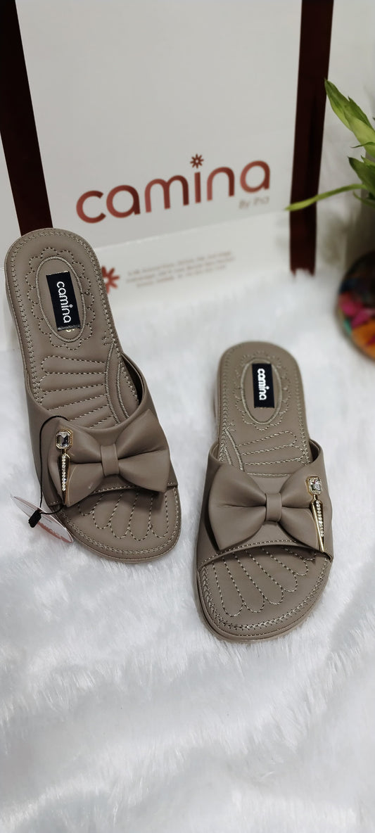 Chic Open-Toe Bow Flatform Heels with Cushioned Comfort-CA144