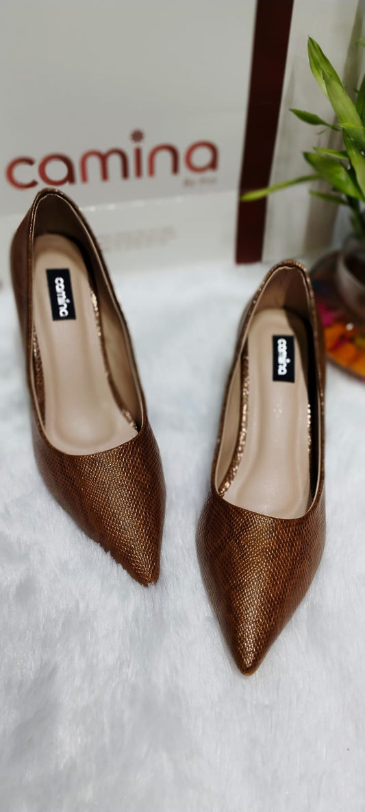 Camina Luxe Leather Pointed-Toe Heels-A159
