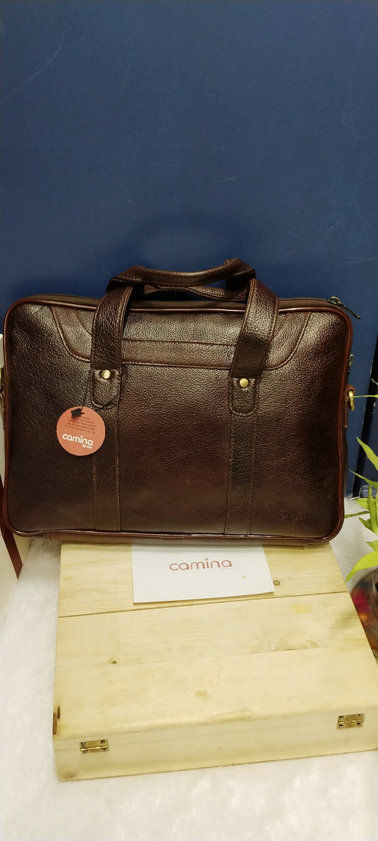 Camina Premium Leather Laptop Bag