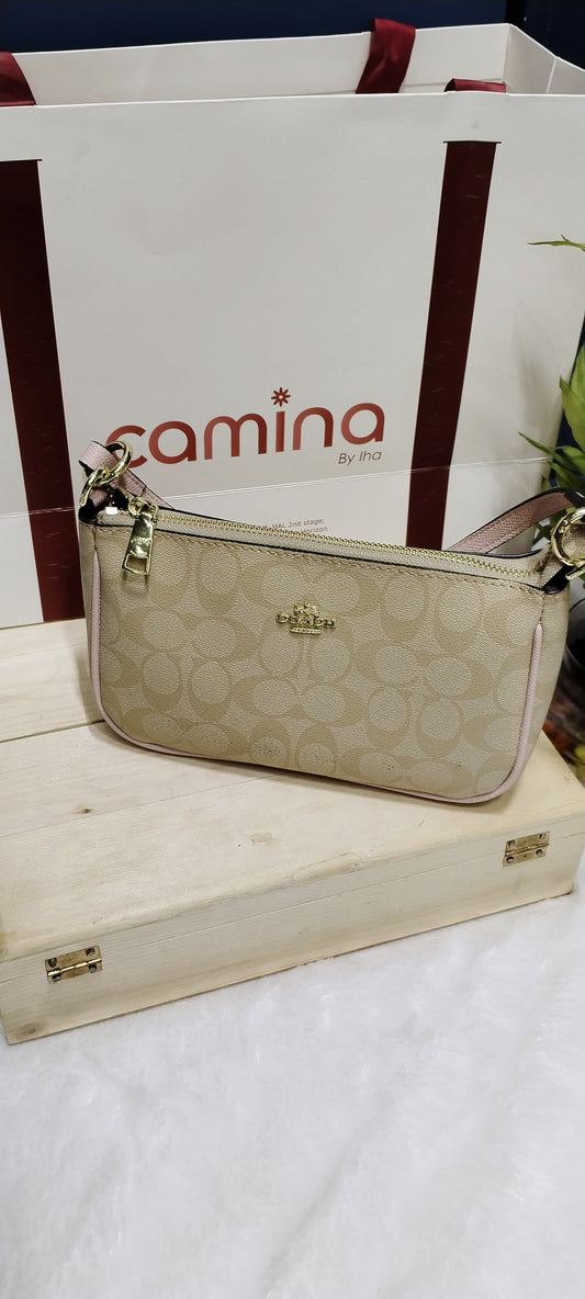 Blush Beige Signature Monogram Sling Bag
