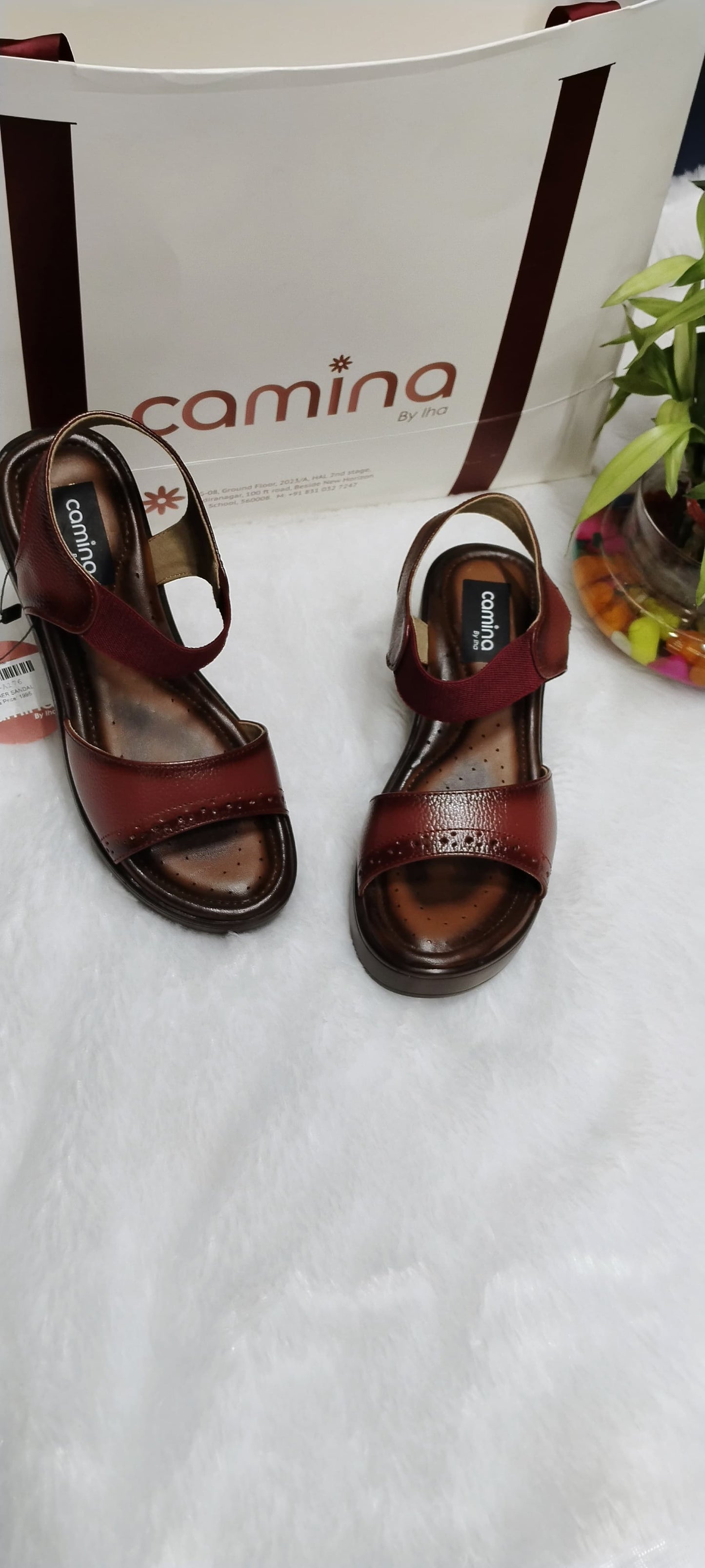 Camina Luxe Stride – Pure Leather Multi-Tone Comfort Sandals-A176