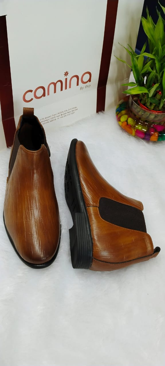 Leather Round Toe Mid-Top Boots kids boots-For Boys