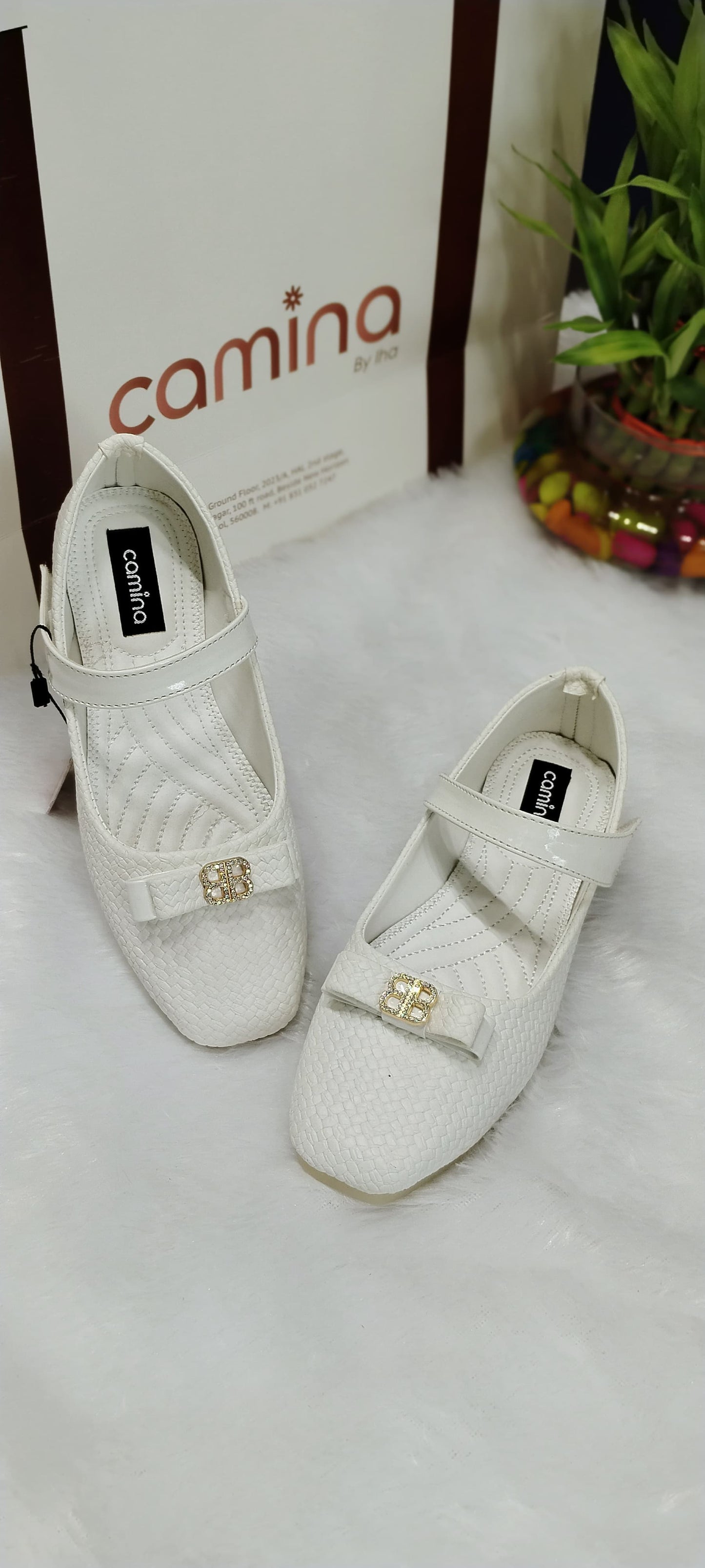 kids Girls Ballerinas with Bow Accent-For Girls-A103