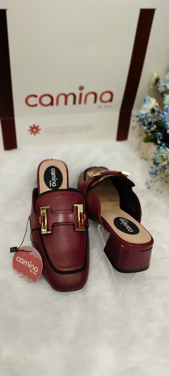 Luxe Mules with Gold Accent Buckle – Elegant & Comfortable-A43