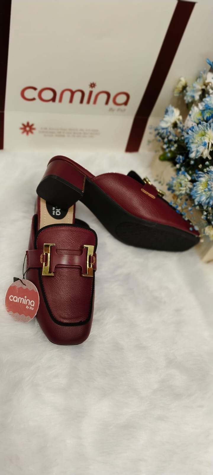 Luxe Mules with Gold Accent Buckle – Elegant & Comfortable-A43