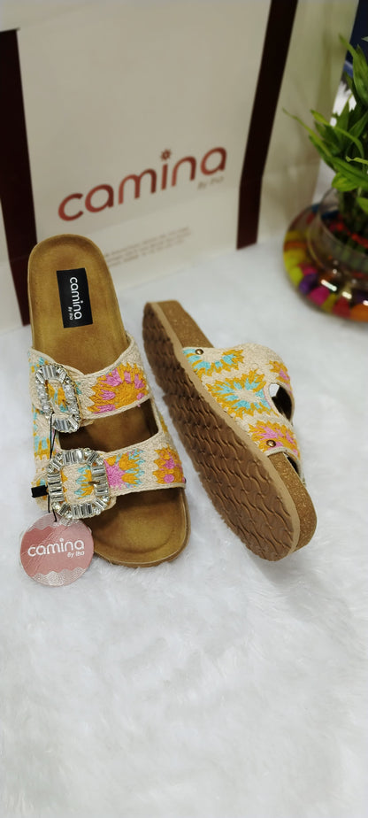 Thread Beach Breeze Embroidered Flats-A41