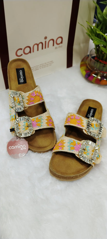 Thread Beach Breeze Embroidered Flats-A41