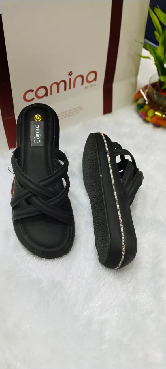 Women's Woven Cross-Strap Comfort Slides-A18