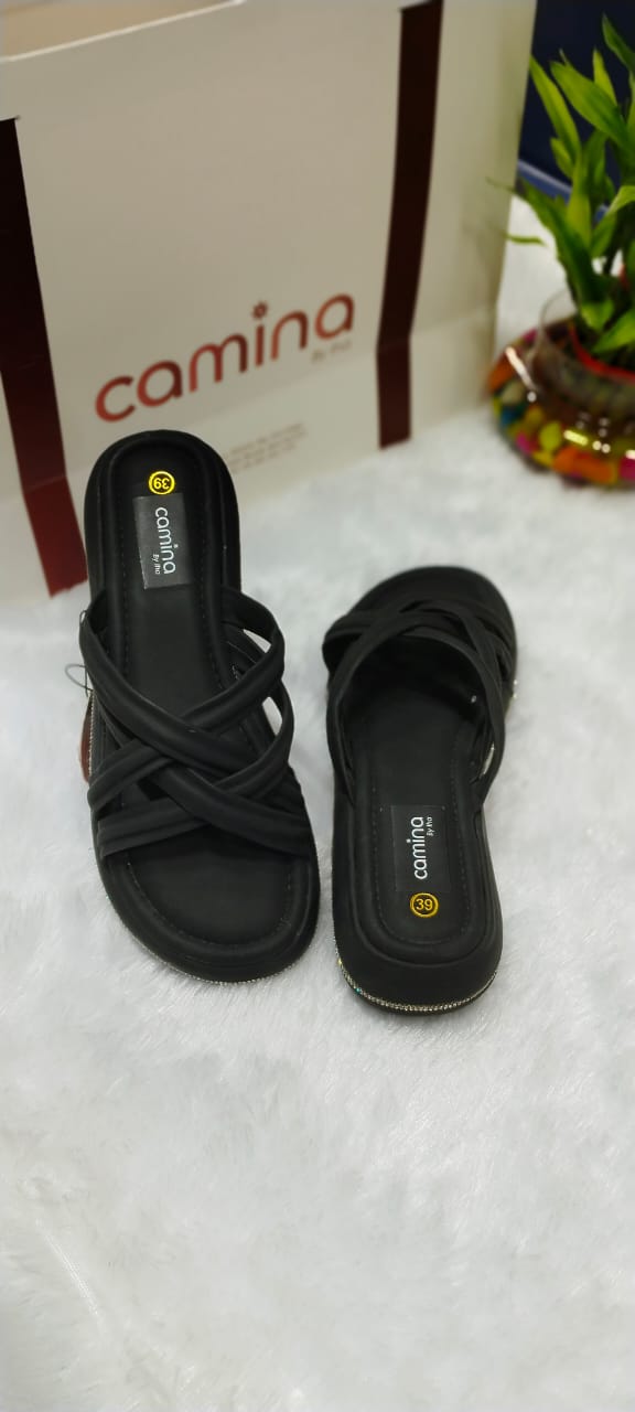 Women's Woven Cross-Strap Comfort Slides-A18