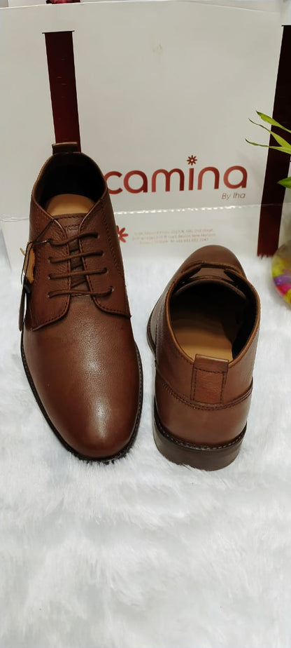 Men Round-Toe Ankle-Length Lace-Up Shoes For Men